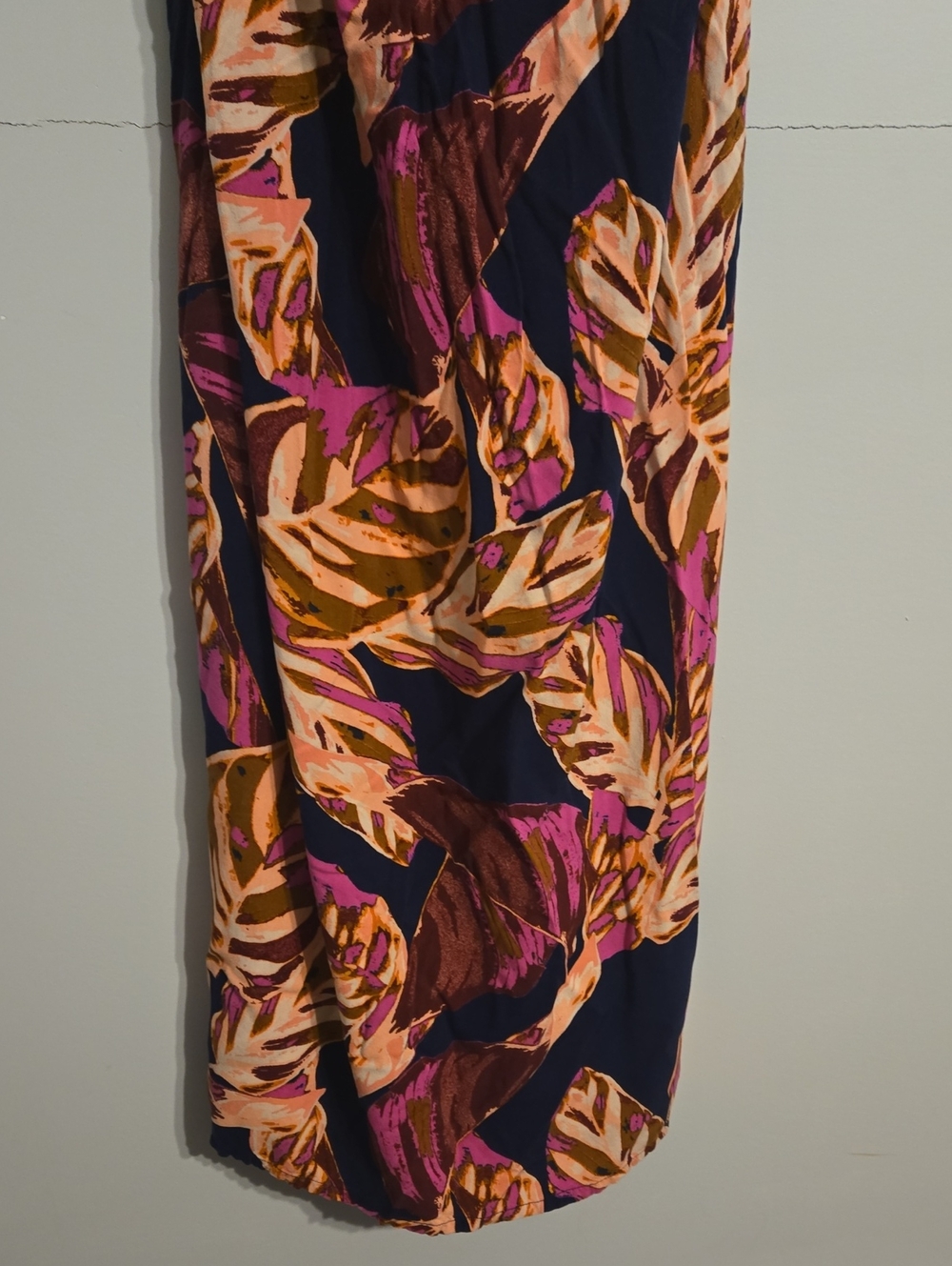 Mossimo Tropical Maxi Dress with Mustard Maroon And Pink Crochet Top, XL - Picture 3 of 8